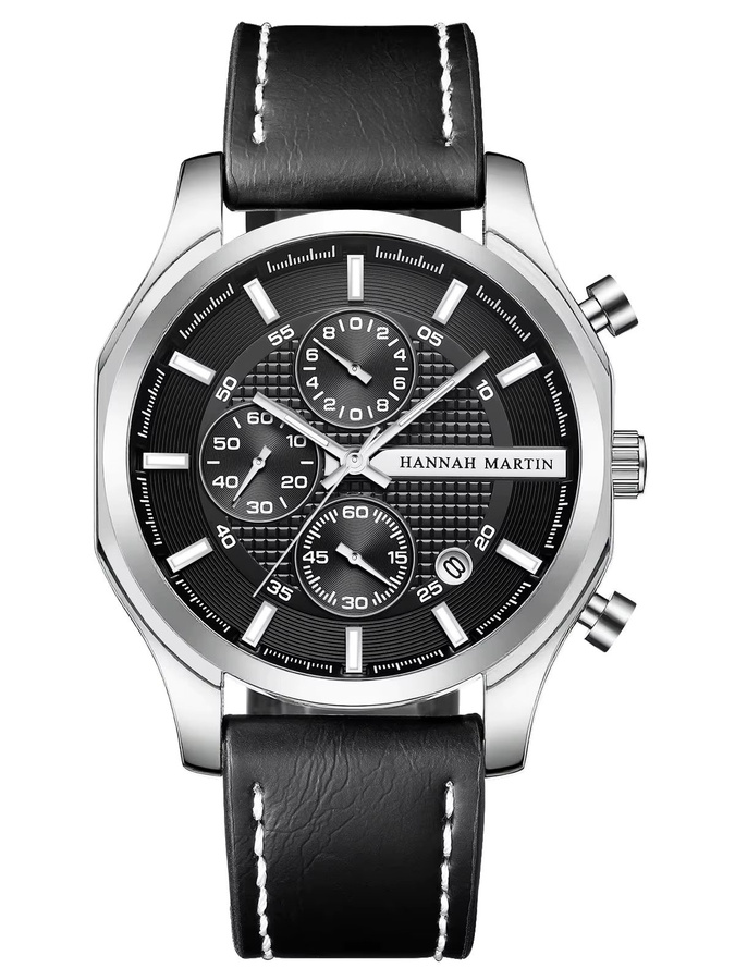 VA VA VOOM Armbanduhr Quarz, Leder, Schwarz, 44 mm, Herren - Bild 7