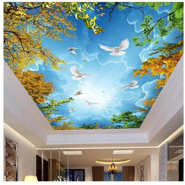 LILOKKO 2 3D Wandtapete mit blauem Himmel und weißen Wolken, Naturmotiv für Wohnzimmer und Schlafzimmer, Breite: 250 cm, Höhe: 175 cm - Bild 1