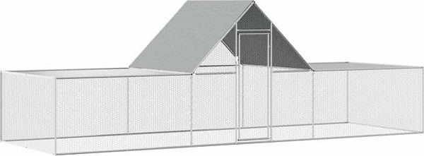 Yiwydaa Hühnerstall aus verzinktem Stahl mit Drahtgeflecht in Silber, B/T/H: 6 x 2 x 2 m