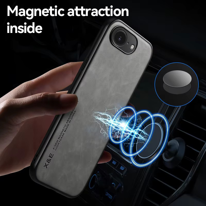 Luxus Schutzhülle mit Auto-Halterung für Apple iPhone 17, 16e, 16 Pro Max und 16 Plus in Grau - Bild 3