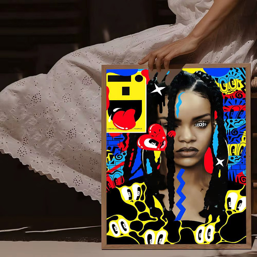 Vintage-Stil Poster von Rihanna in Multicolor von Potdemiel ohne Rahmen - Bild 2