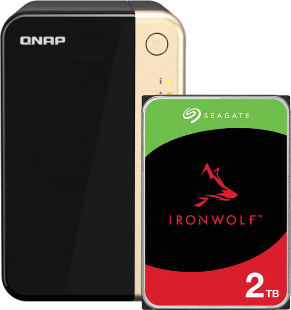 QNAP TS-264-8G NAS-System mit 2 TB Seagate Ironwolf Festplatten in Schwarz - Bild 1