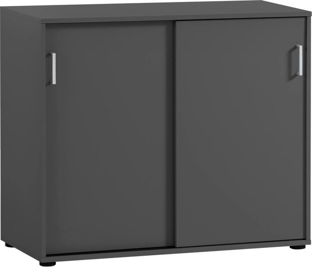 PROREGAL Aktenschrank Fox in Anthrazit mit 2 Schiebetüren, H x B x T: 84 x 100 x 41 cm - Bild 1