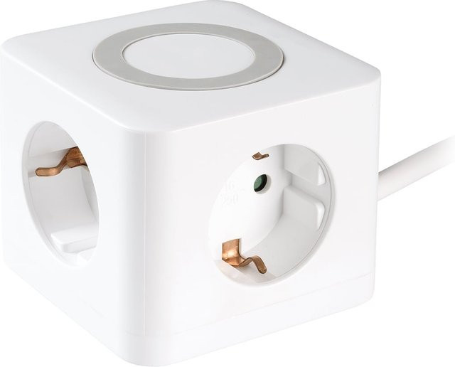Vivanco 3-fach Steckdosenwürfel mit USB-A und USB-C in Weiß - Bild 1