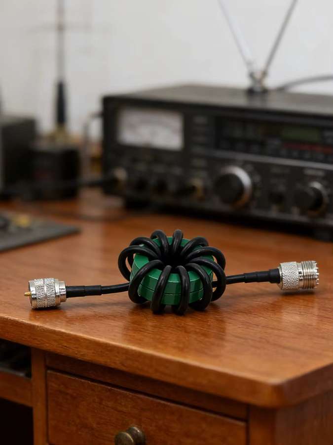 APWIKOGER Kurzwellen-Drosselspule 200W für 1,8-30MHz zur Störungsbekämpfung und Unterdrückung von Gleichtaktdrähten in Schwarz - Bild 4