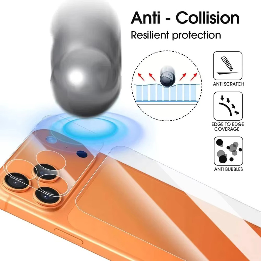 4-in-1 Kamera-Schutzfolie und Rückseiten-Schutz aus gehärtetem Glas für Apple iPhone 17, iPhone 17 Air, iPhone 17 Pro und iPhone 17 Pro Max, transparent - Bild 5