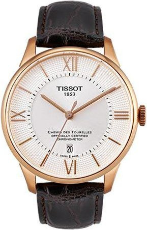 Tissot Armbanduhr Automatik, Edelstahlgehäuse, 42 mm, Lederarmband, Weiß - Bild 1