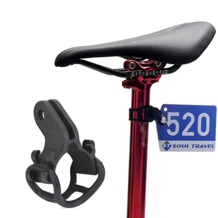 Verstellbare Fahrrad-Halterung in Schwarz für GoPro und Taschenlampen oder Kennzeichen - Bild 2