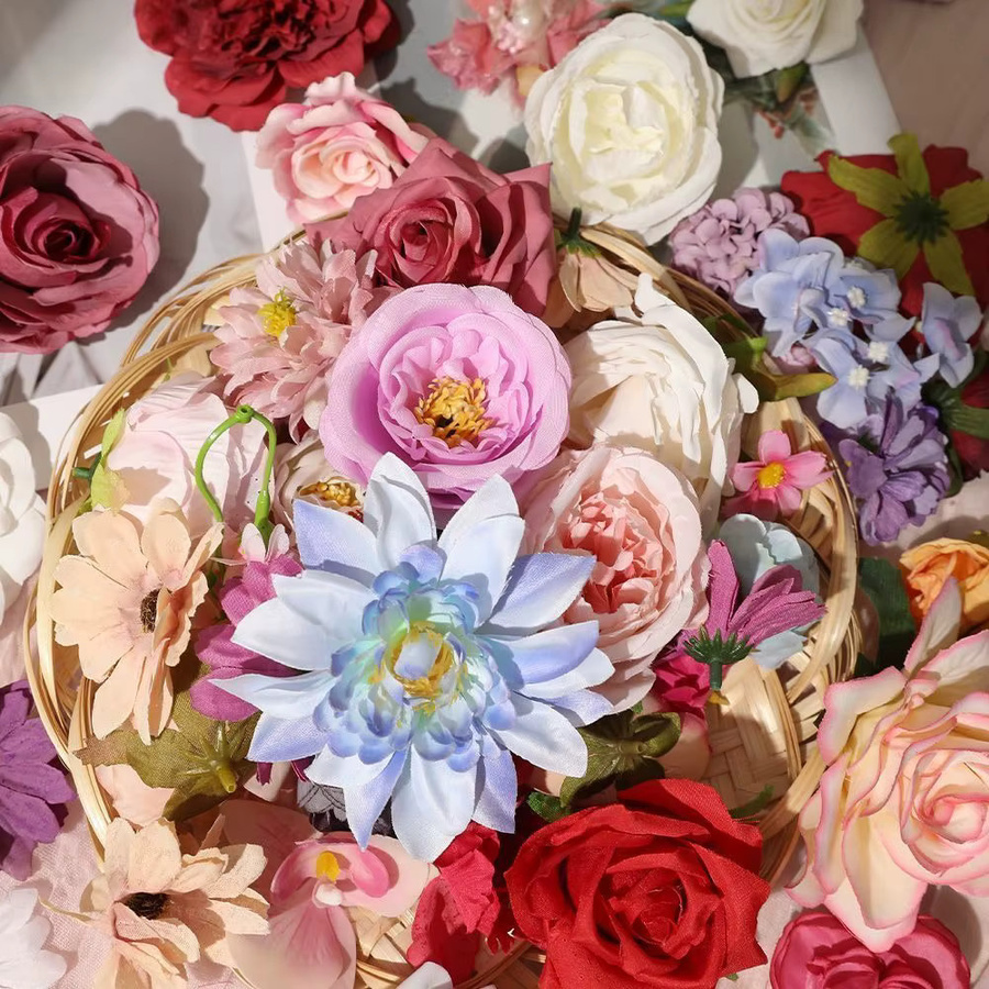 MENGHAO Künstliche Blumen Set in gemischten Farben für deine Heimdekoration, Hochzeitsdekoration und DIY-Geschenke aus Textil - Bild 4