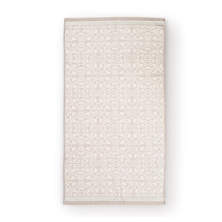PIP Studio Duschtuch Tile de Pip in Khaki und Beige, Jacquard Frottee mit floralen Ornamenten, B/H: 70 x 140 cm - Bild 1