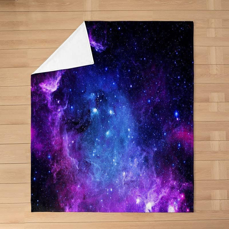 Flauschige Fleece-Bettdecke für Kinder von JMG Household Supplies mit Lila Galaxie Sternenhimmel Design, B/B: 70 x 100 cm - Bild 4
