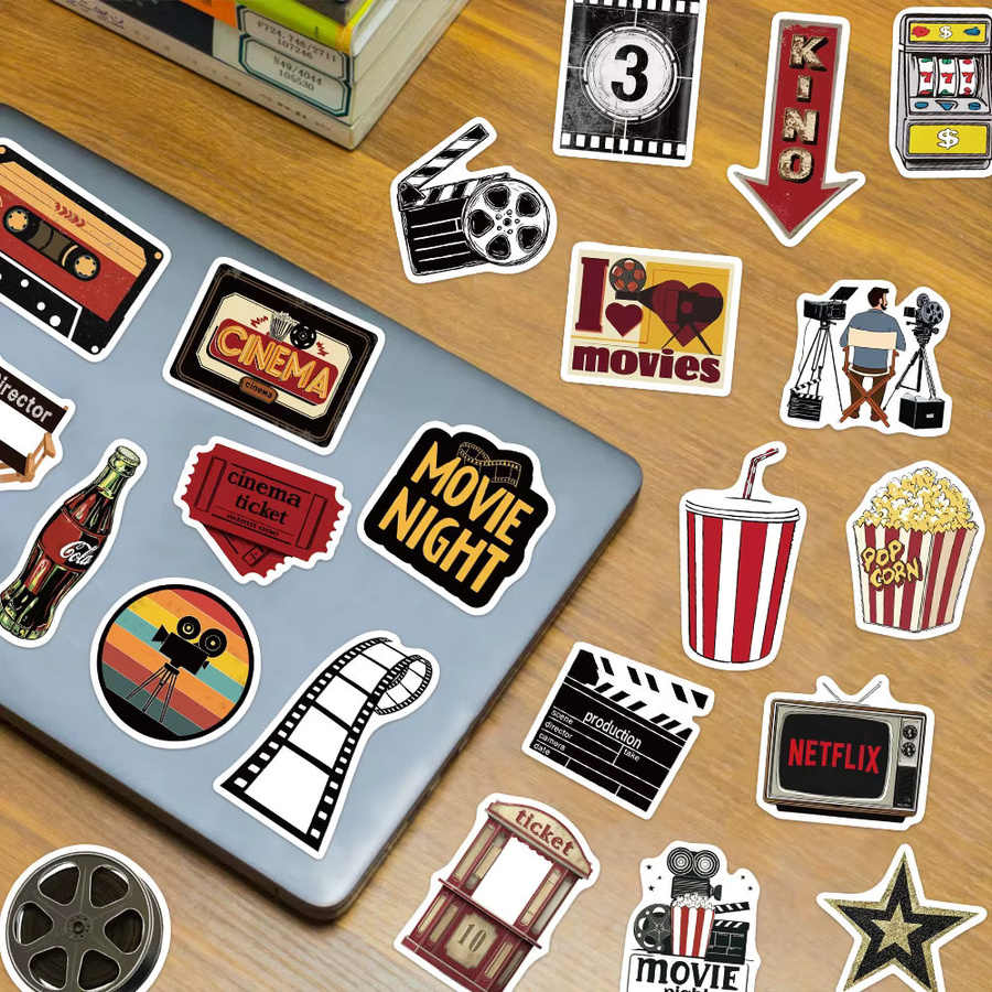 50 Stück Retro Film Mechanik Sticker Set in Multicolour für DIY Dekoration von Laptop, Tablet, Telefonhülle und Sammelalben - Bild 4
