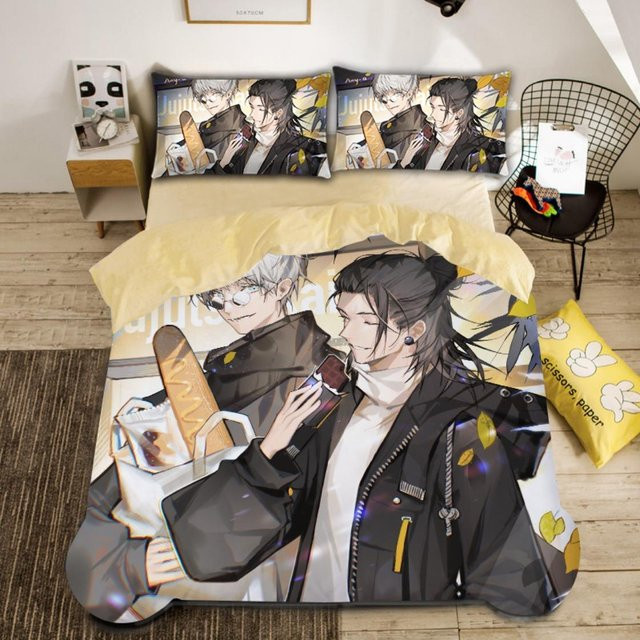 Satoru Gojo Anime 3D Bettwäsche-Set aus Mikrofaser, 2-teilig, Mehrfarbig, Breite: 135 cm, Länge: 200 cm - Bild 1