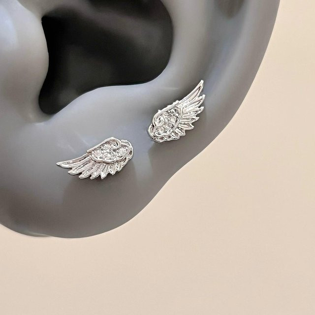 YULIN Ohrstecker Engelsflügel, Silber, Zirkonia, Kristall, Damen - Bild 1