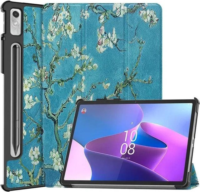 Magnetische Schutzhülle aus PU-Leder für Lenovo Tab P12 12,7 Zoll und Xiaoxin Pad Pro 12,7 in Blau mit Dreifachfaltung-Ständerfunktion - Bild 1