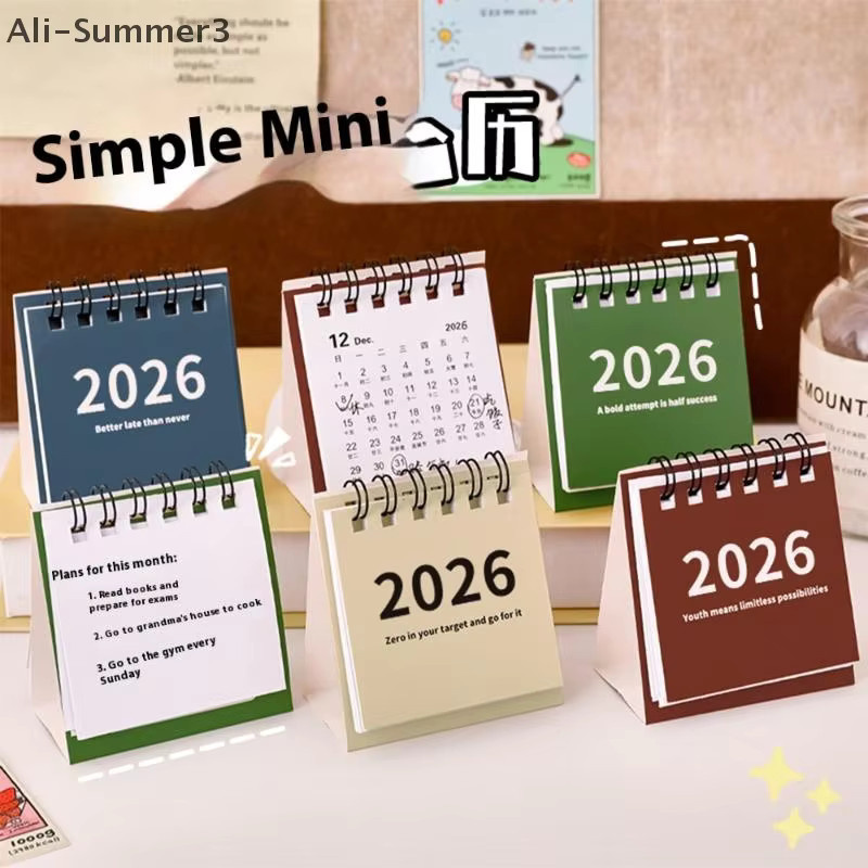 Kreativer Mini Tischkalender 2025-2026 als Spulenkalender für deinen Schreibtisch in Grün und Multicolour - Bild 3