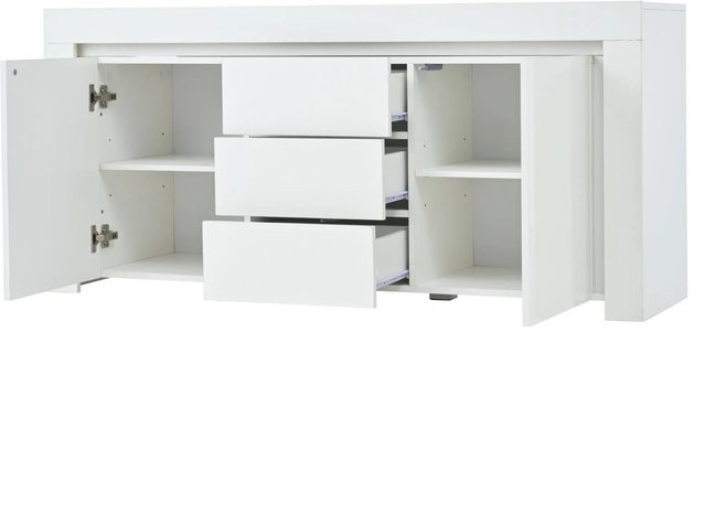 okwish Sideboard mit LED in Weiß Hochglanz für dein Wohnzimmer B/T/H: 140 x 40 x 65 cm - Bild 1