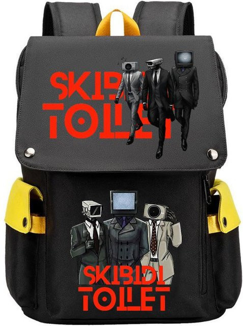 3-teiliges Schulrucksack-Set in Schwarz aus Oxford-Stoff mit großem Fassungsvermögen inklusive Federmäppchen und Schultergurt - Bild 1