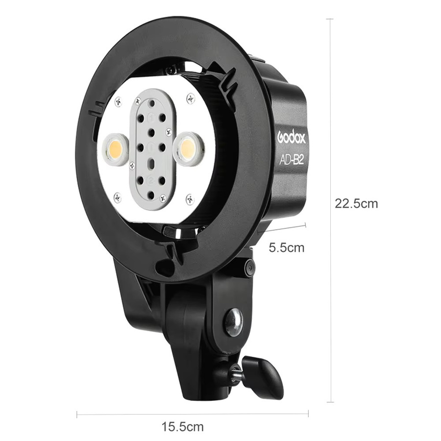 Godox AD-B2 Bowens Mount Doppelröhren-Lichtkopfhalterung für AD200 Blitzgeräte in Schwarz - Bild 2