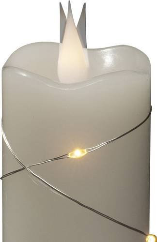 Konstsmide LED-Echtwachskerze Weiß mit 3D-Effekt und Timer, Durchmesser: 5 cm, Höhe: 17,8 cm - Bild 1