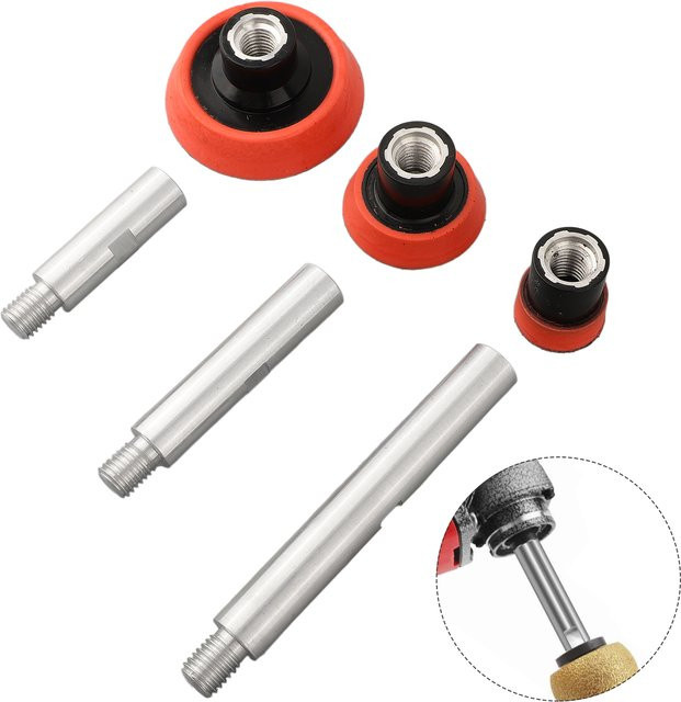 VIBRATITE Verlängerungsstangen Set mit Gewindeadapter und Stütztellern für Polierpads in 75 mm, 100 mm und 140 mm - Bild 1