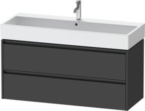 Duravit Waschtischunterschrank Ketho.2 in Grau Matt, wandhängend mit 2 Schubladen, B: 118,4 cm, T: 46,0 cm, H: 54,9 cm - Bild 1