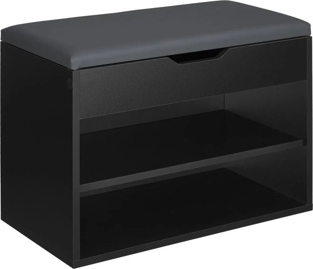 tectake Schuhbank Jasmina Schwarz mit Sitzpolster für 6 Paar Schuhe, B/T/H: 60 x 30 x 43,5 cm - Bild 2
