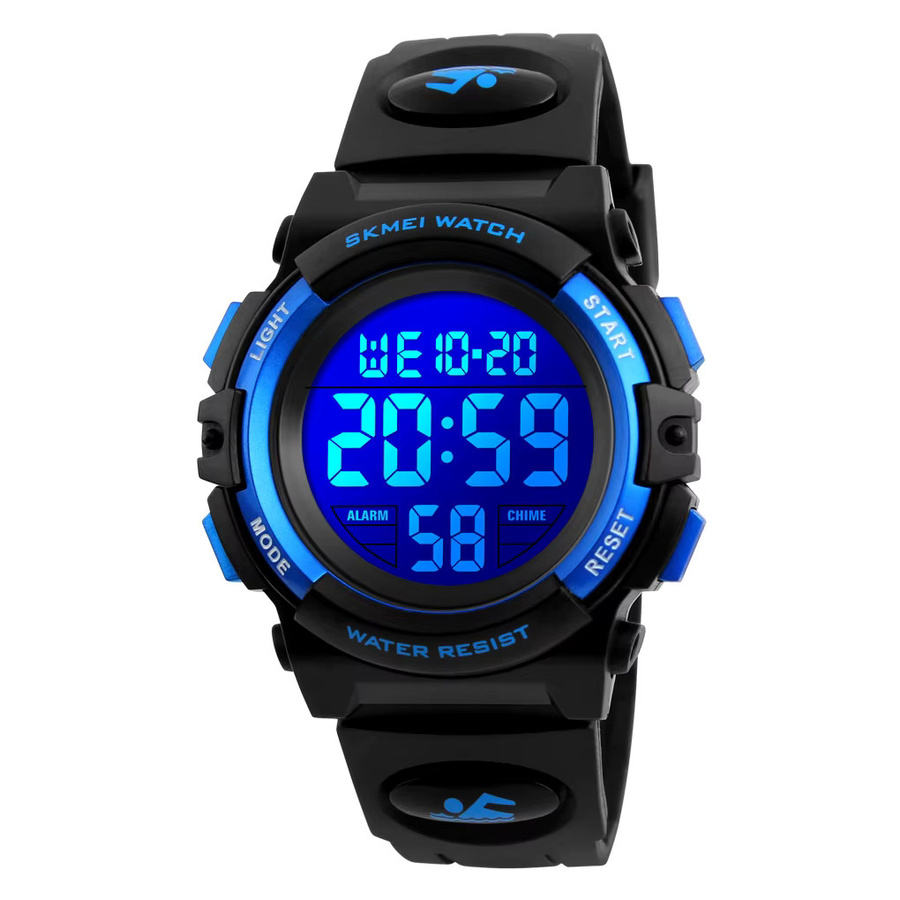 SKMEI Kinderarmbanduhr, Chronograph, Digitaluhr, Kunststoff, Schwarz - Bild 7