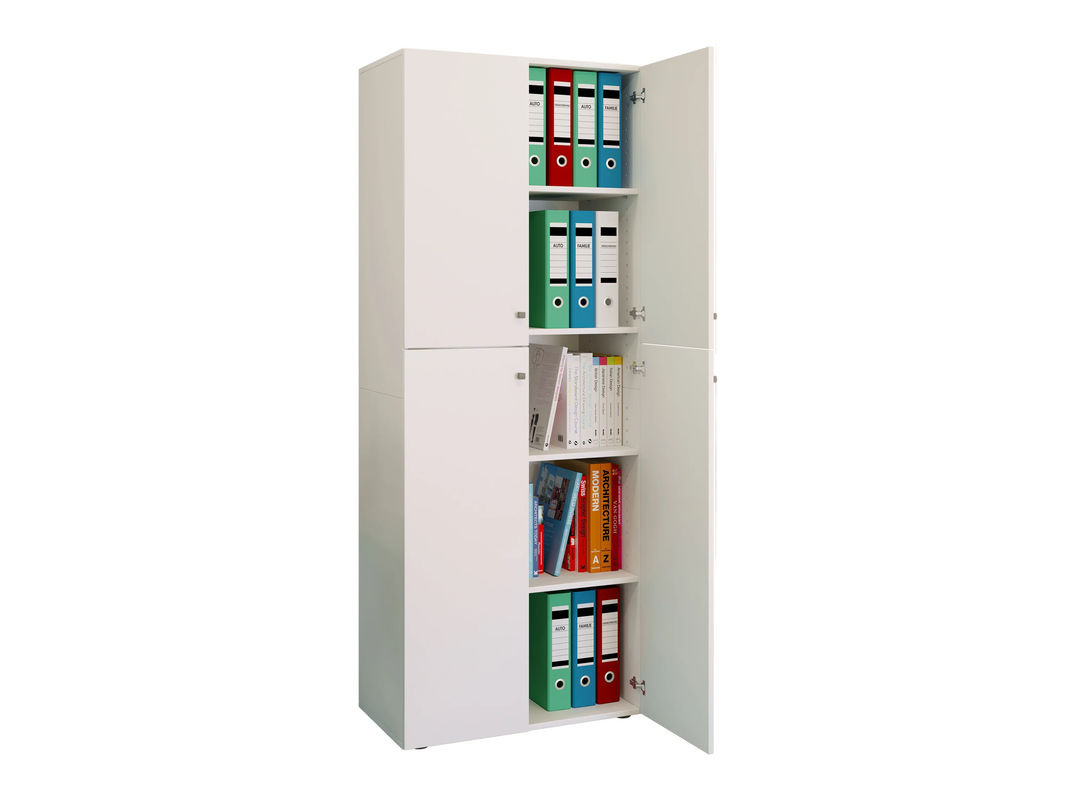 VCM Büroschrank Lona mit Drehtüren in Weiß, B/H/T: 70 x 182 x 39 cm - Bild 2
