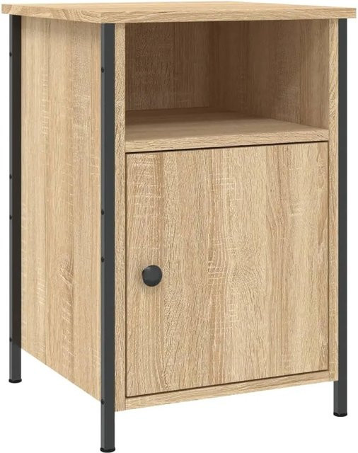 vidaXL Nachttisch Sonoma-Eiche in Braun aus Holzwerkstoff und Eisen, B/T/H: 40 x 42 x 60 cm - Bild 1