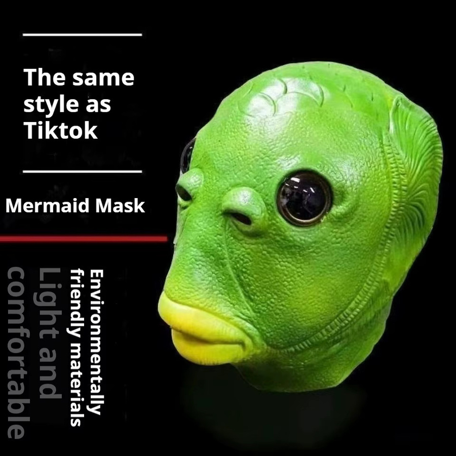Grüne Fischkopfmaske, Spielzeug, Grün - Bild 2