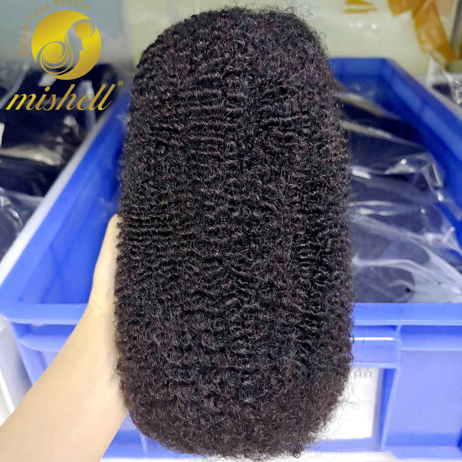 MISHELL Afro Kinky Curly Echthaar-Extensions, 10-18 Zoll, Brasilianisches Remy-Haar, Unisex - Bild 2