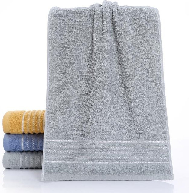 Yiran Furniture Baumwollhandtuch aus Frottier, B/H: 33 x 72 cm, Blau, Gelb, Grau - Bild 1