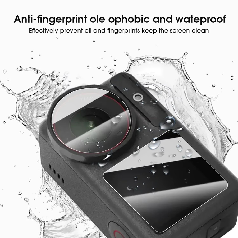 DJI Osmo Action 4 Displayschutzfolien Set aus gehärtetem Glas für Vorderseite, Rückseite und Objektiv, transparent - Bild 5