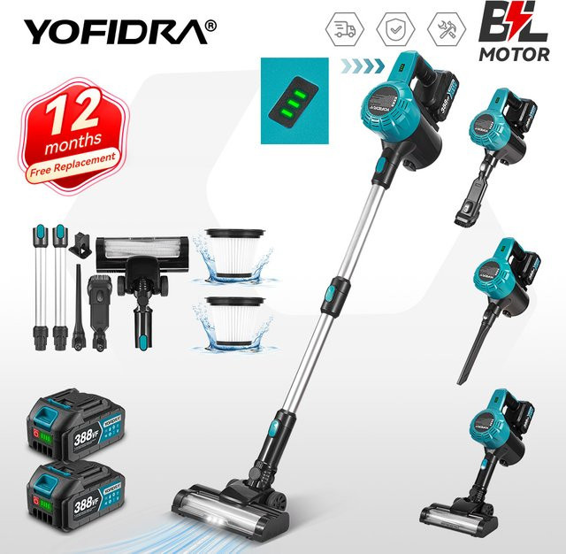 Yofidra Bürstenloser Akku-Staubsauger 1800W mit 1,5L Behälter für Makita 18V Akku - Bild 1