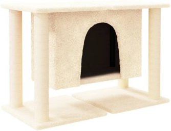 vidaXL Kratzbaum mit Sisal-Kratzsäulen und Höhle in Creme, H x B x T: 50 x 35 x 35 cm - Bild 1