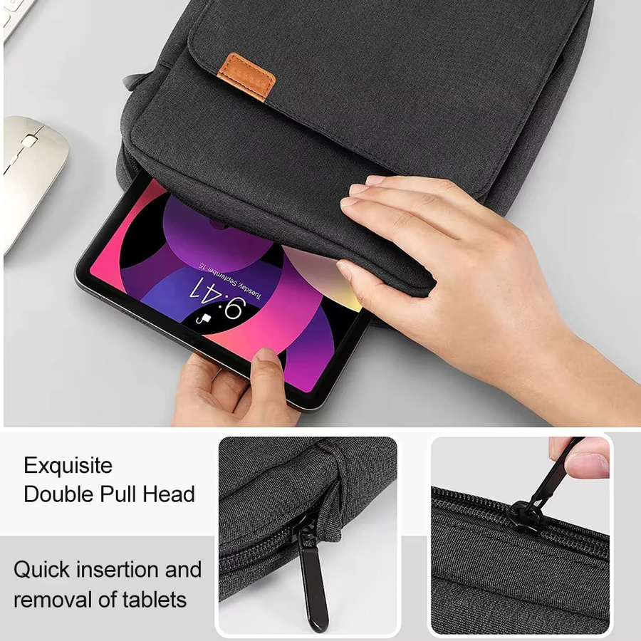 Wasserdichte Laptop-Handtaschenhülle für MacBook Air & Pro 11 bis 13 Zoll und Tablets mit mehreren Taschen in Schwarz oder Grau - Bild 3