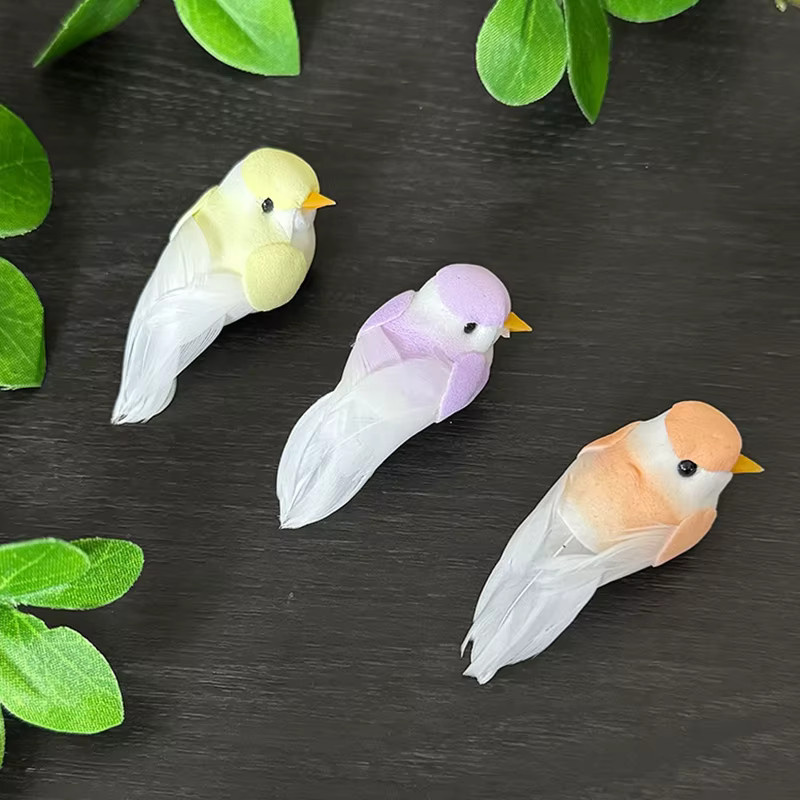 2 Stück JETTING künstliche Vögel aus Schaumstoff in Mehrfarbig als Deko-Modelle für Bastelarbeiten und Blumendekoration - Bild 3