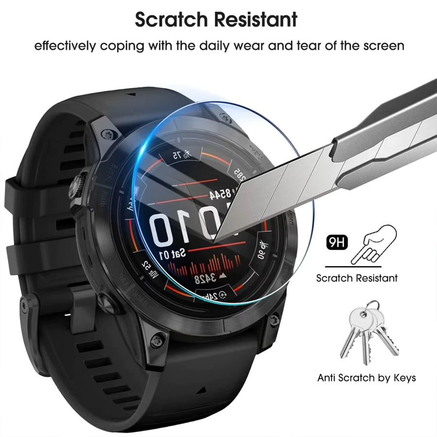 Displayschutzfolie HD-Hartglas für Garmin Fenix 8, 1-2er-Pack - Bild 3