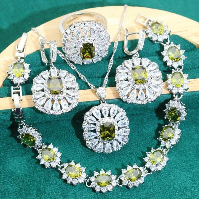 YIRAN Jewelry Schmuckset, Kupfer, Zirkonia, grau, Unisex - Bild 1