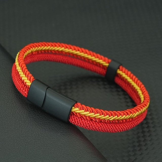 Charm-Seilarmband, Messing, rot, Herren - Bild 1