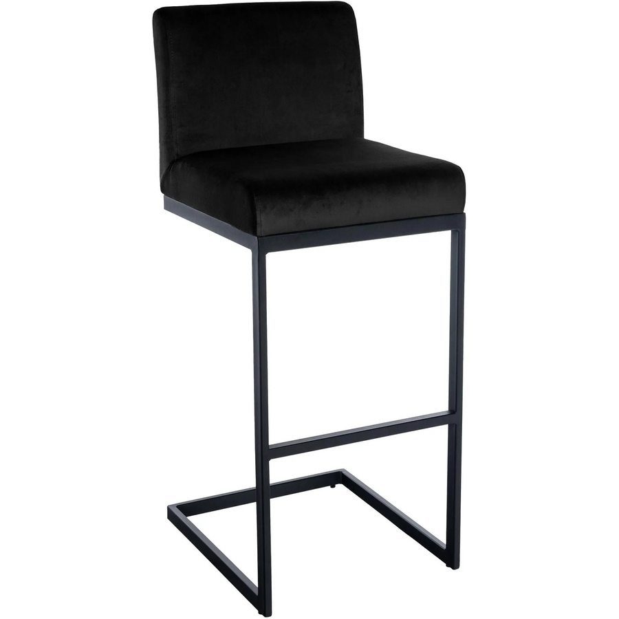DELUKE Barhocker GANOR mit Lehne aus Samt in Schwarz, B/T/H: 43 x 53 x 104 cm - Bild 2