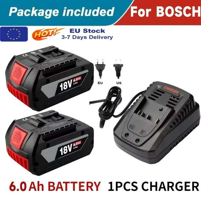 Bosch 18V Li-Ionen-Akku 6,0Ah für Bohrmaschinen, kompatibel mit BAT609, BAT618, BAT618G und BAT614 - Bild 1