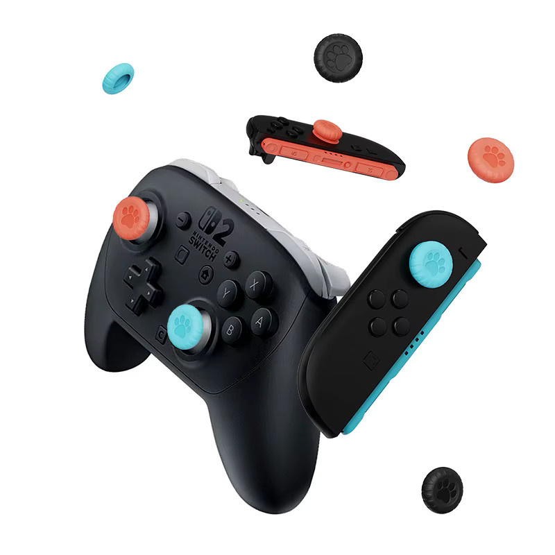 4er-Set Katze Silikon Thumbstick-Grip-Caps für Nintendo Switch Joy-Con und Pro Controller, Multicolor - Bild 4