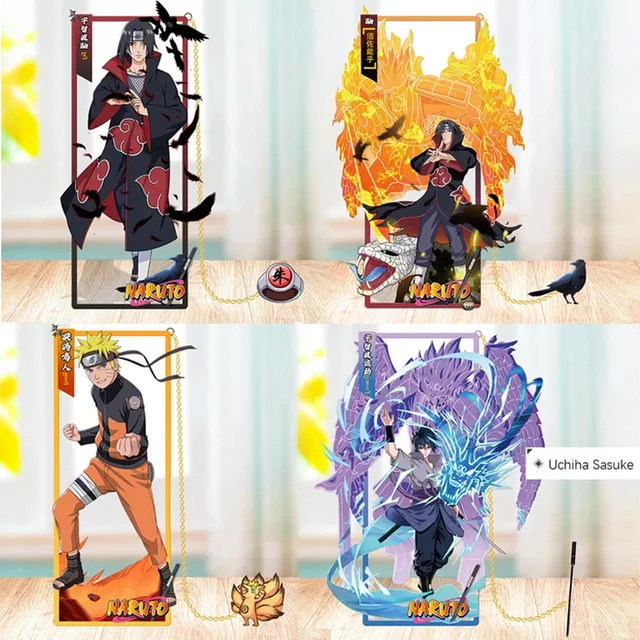 Bandai Anime Naruto Metall Lesezeichen, Actionfiguren, Sasuke Itachi Kakashi - Bild 1
