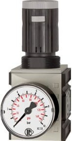 Riegler Druckregler FUTURA mit Manometer, BG 2, G 3/8, 0,5 - 10 bar, grau - Bild 1