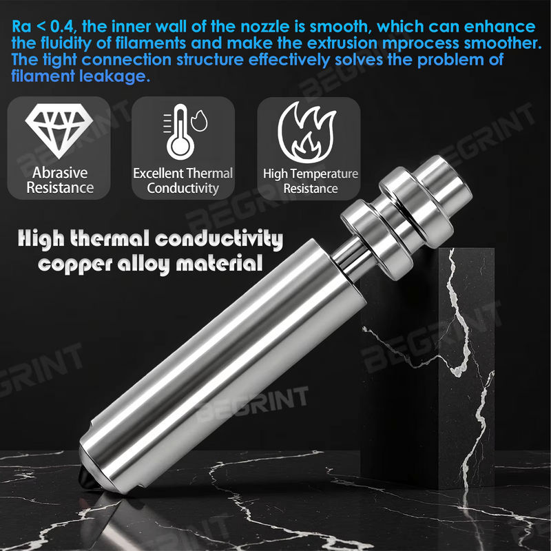 Anycubic Bimetall-Hotend-Düsen KX Einteilig für Anycubic Kobra X und Kobra 4, Farbe: Silber, Durchmesser: 0,2 mm, 0,4 mm, 0,6 mm, 0,8 mm - Bild 3
