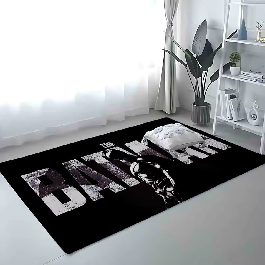 Mesuca Batman Klassischer Teppich in Schwarz, Rutschfeste Rechteckige Matte für Badezimmer oder Eingangsbereich, B/T: 60 x 40 cm - Bild 3