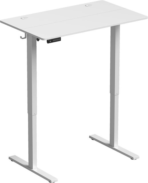 HOMCOM Elektrischer höhenverstellbarer Schreibtisch in Weiß mit LED-Display und 3 Speichermöglichkeiten, B/T: 100 x 60 cm - Bild 1