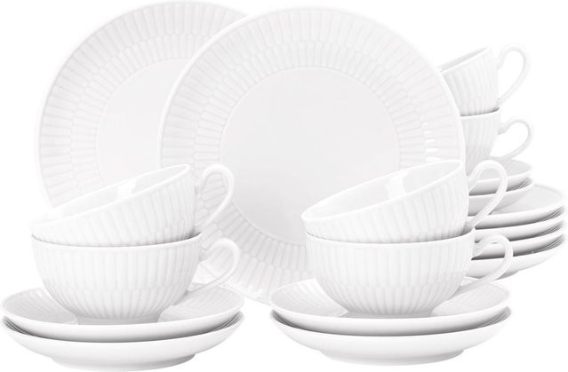 Seltmann Weiden Amina Teeservice aus Porzellan, 18-teiliges Set, Weiß - Bild 1
